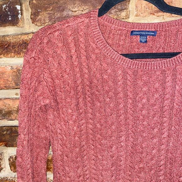 American Eagle Rust Red Pullover Side-Zip Sweater Women's Size Medium - Picture 2 of 6